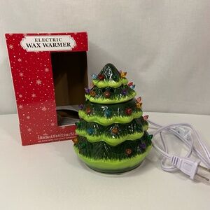 Light Up Festive Holiday Ceramic Christmas Tree Electric Wax Warmer